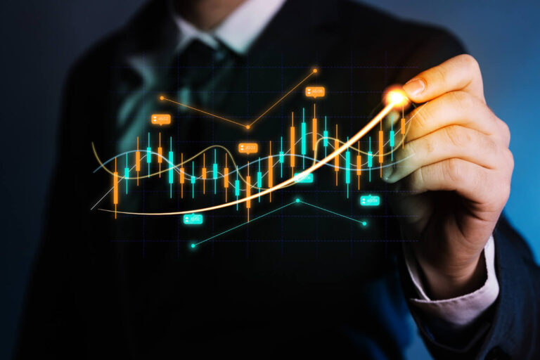 A finance professional reviewing performance charts