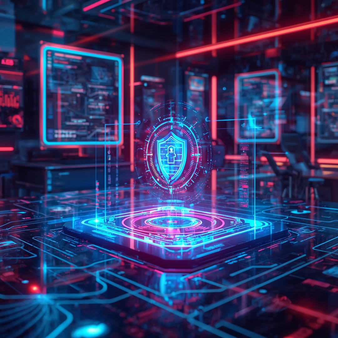 Homepage 22 AI-powered workflows moving through a secure data protection layer in a modern digital workspace.